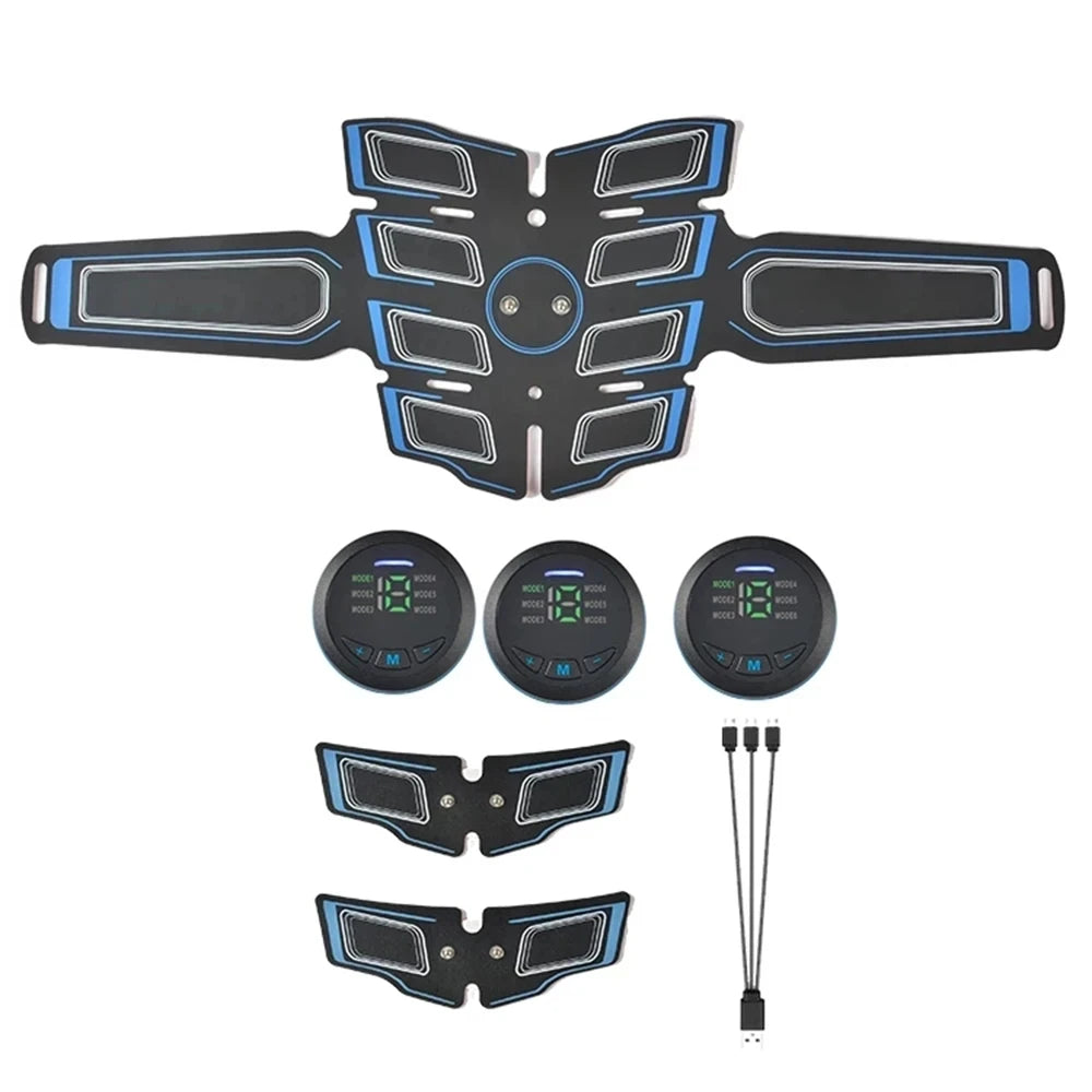 EMS Muscle Stimulator Abs Trainer Abdominal Muscle Toner Massage Toning Belt Body Slim Weight Loss Fitness Massager Rechargeable