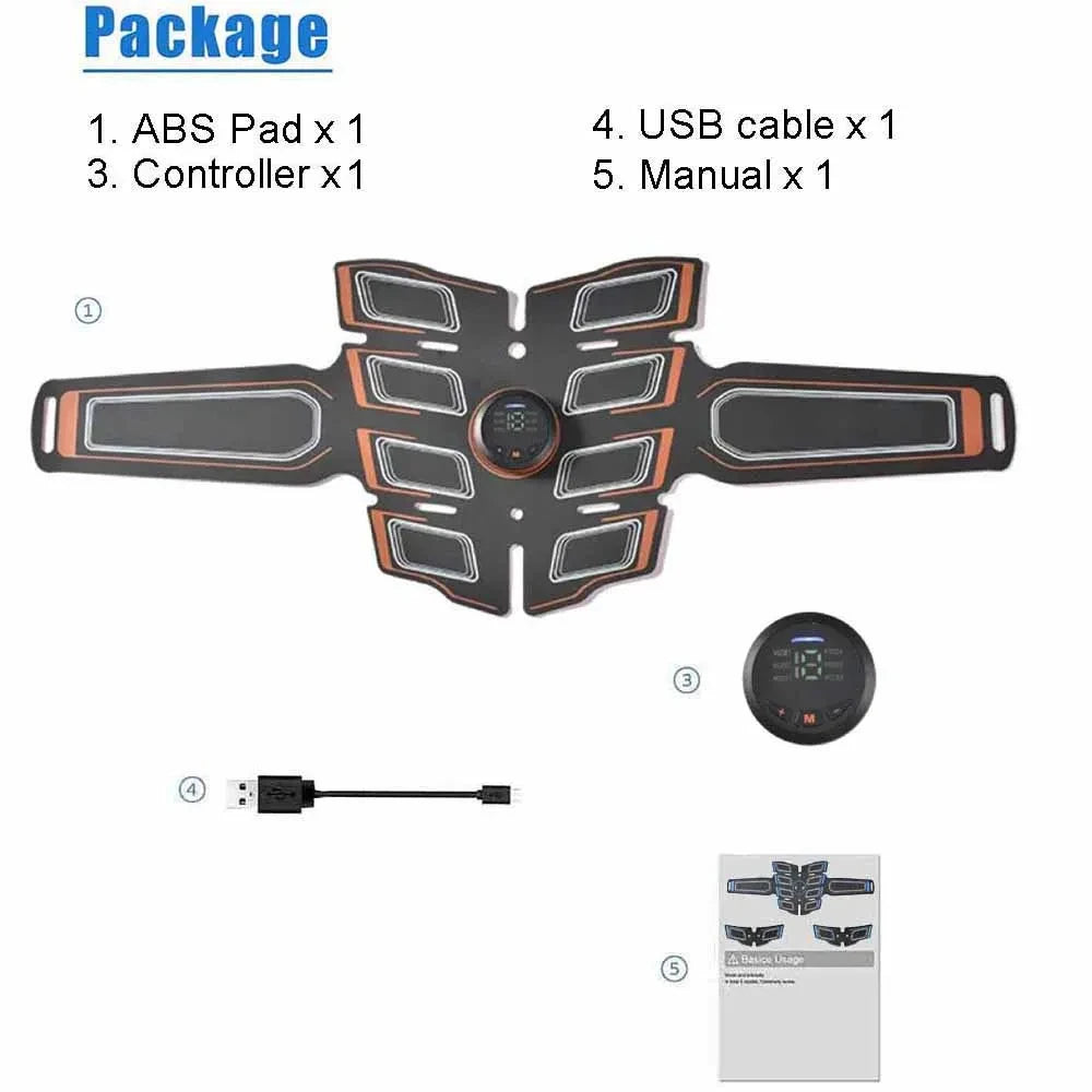 EMS Muscle Stimulator Abs Trainer Abdominal Muscle Toner Massage Toning Belt Body Slim Weight Loss Fitness Massager Rechargeable