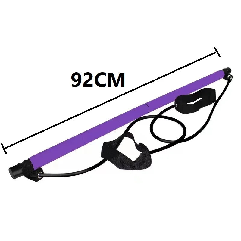 Pilates Bar Combination Multifunctional Fitness Tool Elastic Rope Tension Rope YogaChest Expander Back Trainer Stretching Belt