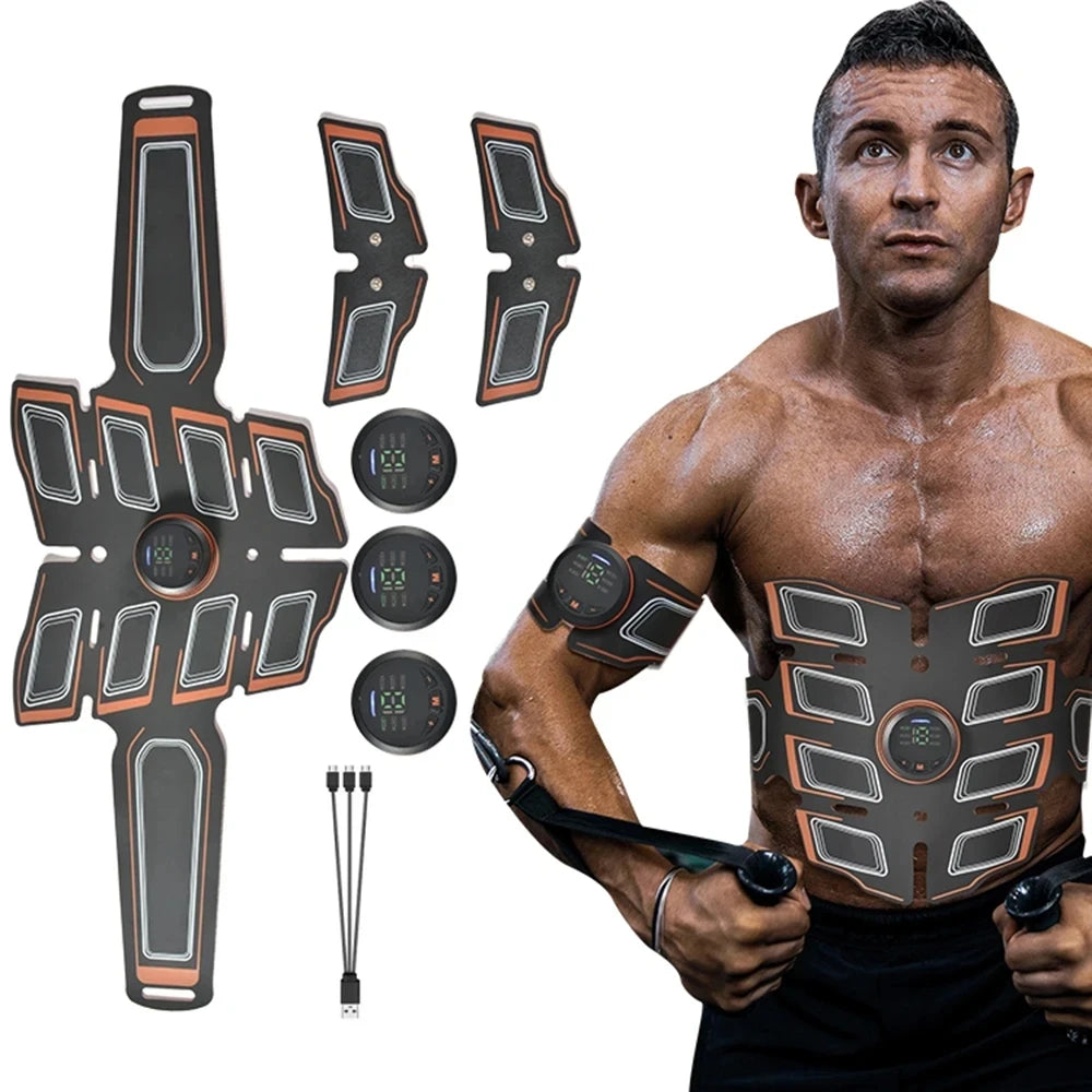 EMS Muscle Stimulator Abs Trainer Abdominal Muscle Toner Massage Toning Belt Body Slim Weight Loss Fitness Massager Rechargeable